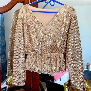 Sequined long sleeve top - size small *worn only once*